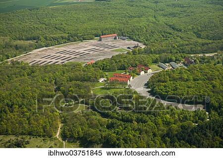 "Buchenwald Memorial, former concentration camp, camp grounds and buildings of the guards, aerial view, Ettersberg, Weimar, Thuringia, Germany, Europe" View Large Photo Image Stock Photography - "Buchenwald Memorial, former concentration camp, camp grounds and buildings of the guards, aerial view, Ettersberg, Weimar, Thuringia, Germany, Europe". Fotosearch