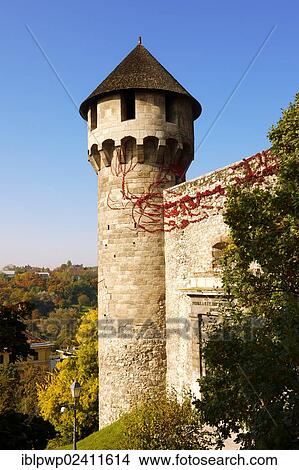 Picture - Buda Castle walls and fortifications, Budapest, Hungary, Europe. Fotosearch