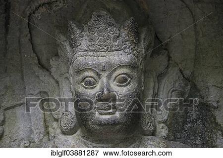 Stock Photo - "Buddha face, Lingying Monastery, Xihu, Hangzhou, Zhejiang Province, China, Asia". Fotosearch