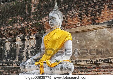 "Buddha statue at the central stupa, Wat Yai Chai Mongkhon, Ayutthaya, Thailand, Asia" View Large Photo Image Stock Photography - "Buddha statue at the central stupa, Wat Yai Chai Mongkhon, Ayutthaya, Thailand, Asia". Fotosearch