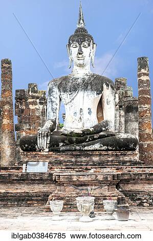 "Buddha statue at the ruins of Wat Phra Si Rattana Mahathat temple complex, Sukhothai Historical Park, UNESCO World Heritage Site, Sukhothai, Thailand, Asia" View Large Photo Image Stock Photography - "Buddha statue at the ruins of Wat Phra Si Rattana Mahathat temple complex, Sukhothai Historical Park, UNESCO World Heritage Site, Sukhothai, Thailand, Asia". Fotosearch
