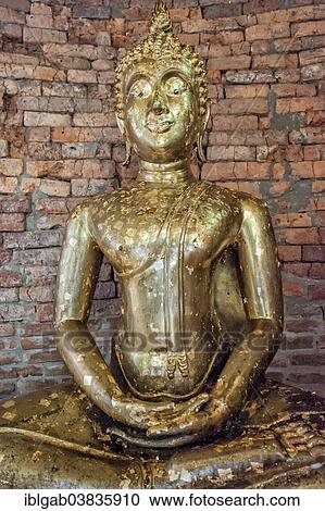 "Buddha statue covered with gold leaves, Wat Yai Chai Mongkhon, Ayutthaya, Thailand, Asia" View Large Photo Image Stock Image - "Buddha statue covered with gold leaves, Wat Yai Chai Mongkhon, Ayutthaya, Thailand, Asia". Fotosearch