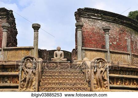 "Buddha statue in the round reliquary house of Vatadage, UNESCO World Heritage Site, Polonnaruwa, North Central Province, Sri Lanka, Asia" View Large Photo Image Stock Image - "Buddha statue in the round reliquary house of Vatadage, UNESCO World Heritage Site, Polonnaruwa, North Central Province, Sri Lanka, Asia". Fotosearch
