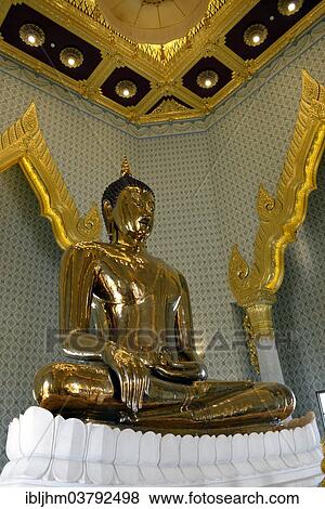 "Buddha statue in the Temple of the Golden Buddha or Wat Traimit, Bangkok, Thailand, Asia" View Large Photo Image Stock Photo - "Buddha statue in the Temple of the Golden Buddha or Wat Traimit, Bangkok, Thailand, Asia". Fotosearch
