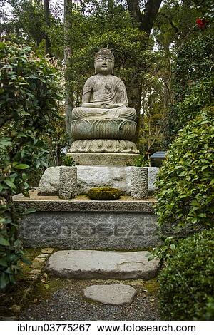Stock Photo - "Buddha statue, Ryoan-ji Temple, Kyoto, Japan, Asia". Fotosearch