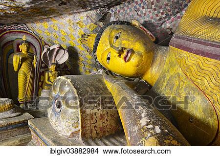 "Buddha statues and murals in one of the cave temples of the Golden Temple, UNESCO World Heritage Site, Dambulla, Central Province, Sri Lanka, Asia" View Large Photo Image Picture - "Buddha statues and murals in one of the cave temples of the Golden Temple, UNESCO World Heritage Site, Dambulla, Central Province, Sri Lanka, Asia". Fotosearch