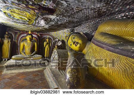 "Buddha statues and murals in one of the cave temples of the Golden Temple, UNESCO World Heritage Site, Dambulla, Central Province, Sri Lanka, Asia" View Large Photo Image Stock Image - "Buddha statues and murals in one of the cave temples of the Golden Temple, UNESCO World Heritage Site, Dambulla, Central Province, Sri Lanka, Asia". Fotosearch