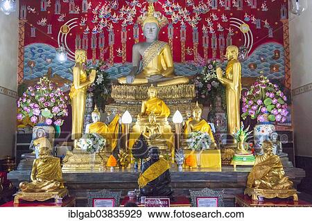 "Buddha statues, Wat Yai Chai Mongkhon, Ayutthaya, Thailand, Asia" View Large Photo Image Stock Photo - "Buddha statues, Wat Yai Chai Mongkhon, Ayutthaya, Thailand, Asia". Fotosearch
