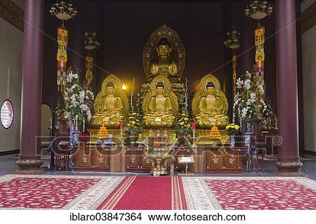 "Buddha statues with an altar in Linh Thuu Pagoda, Spandau, Berlin, Germany, Europe" View Large Photo Image Picture - "Buddha statues with an altar in Linh Thuu Pagoda, Spandau, Berlin, Germany, Europe". Fotosearch