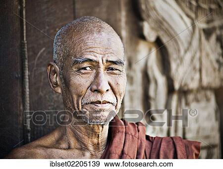 "Buddhist monk at a monastery, portrait, Burma, Myanmar, Southeast Asia, Asia" View Large Photo Image Stock Photo - "Buddhist monk at a monastery, portrait, Burma, Myanmar, Southeast Asia, Asia". Fotosearch