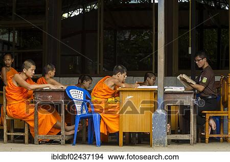 "Buddhist monks being taught in a monastery school, Wat Chong Kham temple complex, Ngao area, Lampang Province, Thailand, Asia" View Large Photo Image Picture - "Buddhist monks being taught in a monastery school, Wat Chong Kham temple complex, Ngao area, Lampang Province, Thailand, Asia". Fotosearch