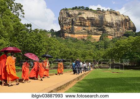 "Buddhist monks on their way to the Lion Rock, Sigiriya, UNESCO World Heritage Site, Sigiriya, Central Province, Sri Lanka, Asia" View Large Photo Image Stock Image - "Buddhist monks on their way to the Lion Rock, Sigiriya, UNESCO World Heritage Site, Sigiriya, Central Province, Sri Lanka, Asia". Fotosearch