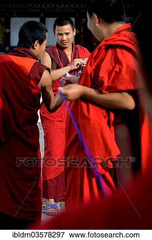 "Buddhist monks producing textile trimmings, Trongsa, Trongsa District, Bhutan, Asia" View Large Photo Image Stock Photo - "Buddhist monks producing textile trimmings, Trongsa, Trongsa District, Bhutan, Asia". Fotosearch