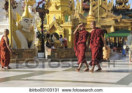 "Buddhist monks, Shwedagon Pagoda, Yangon, Yangon Region, Myanmar, Burma, Asia" View Large Photo Image Stock Image - "Buddhist monks, Shwedagon Pagoda, Yangon, Yangon Region, Myanmar, Burma, Asia". Fotosearch