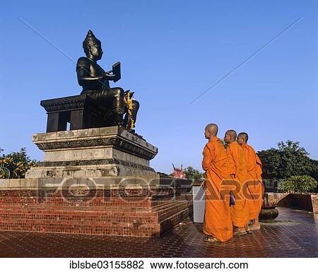 "Buddhist monks standing in front of the monument of King Ramkhamhaeng, Sukhothai Historical Park, Sukhothai, Sukhothai Province, Northern Thailand, Thailand, Asia" View Large Photo Image Stock Image - "Buddhist monks standing in front of the monument of King Ramkhamhaeng, Sukhothai Historical Park, Sukhothai, Sukhothai Province, Northern Thailand, Thailand, Asia". Fotosearch