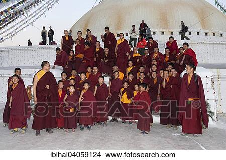"Buddhist monks, Tibetan, before the full moon festival, Boudhanath Stupa, Boudhanath, UNESC World Heritage Site, Kathmandu, Nepal, Asia" View Large Photo Image Picture - "Buddhist monks, Tibetan, before the full moon festival, Boudhanath Stupa, Boudhanath, UNESC World Heritage Site, Kathmandu, Nepal, Asia". Fotosearch
