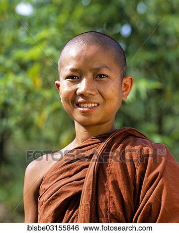 "Buddhist novice, portrait, Thailand, Asia" View Large Photo Image Stock Photograph - "Buddhist novice, portrait, Thailand, Asia". Fotosearch