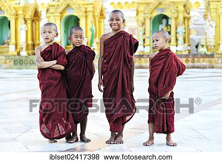Buddhist novices in a monastery, Myanmar, Burma, Southeast Asia, Asia View Large Photo Image Stock Photo - Buddhist novices in a monastery, Myanmar, Burma, Southeast Asia, Asia. Fotosearch