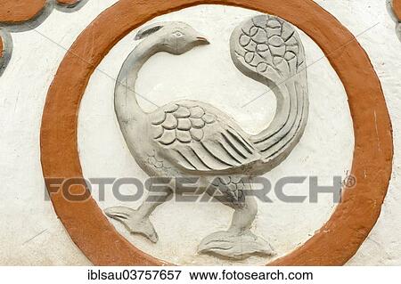 "Buddhist Stupa, detail, lucky symbol of a peacock, Sungda Chorten in Charang, Upper Mustang, Nepal, Asia" View Large Photo Image Stock Photo - "Buddhist Stupa, detail, lucky symbol of a peacock, Sungda Chorten in Charang, Upper Mustang, Nepal, Asia". Fotosearch