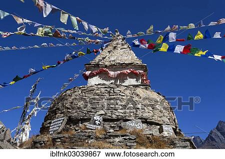 "Buddhist stupa with prayer flags, Sagarmatha National Park, Mongla, Khulna, Bagerhat, Nepal, Asia" View Large Photo Image Stock Photo - "Buddhist stupa with prayer flags, Sagarmatha National Park, Mongla, Khulna, Bagerhat, Nepal, Asia". Fotosearch
