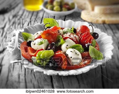 Buffalo mozzarella and tomato salad View Large Photo Image Stock Photo - Buffalo mozzarella and tomato salad. Fotosearch
