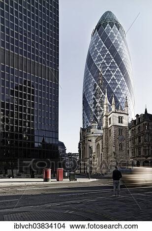 Picture - "Building 30 St Mary Axe, London, England, United Kingdom, Europe". Fotosearch