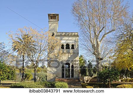 Stock Image - "Building in the garden, Centro Andaluz de Arte Contemporaneo, La Cartuja, a former Carthusian monastery, centre for contemporary art, museum, Seville, Andalusia, Spain, Europe". Fotosearch