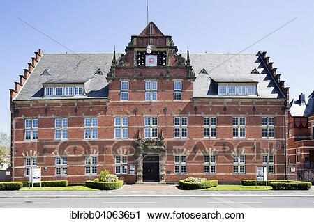 Stock Image - "Building of the former police administration, later municipal health office Robert-Koch-Haus, Wilhelmshaven, Lower Saxony, Germany, Europe". Fotosearch
