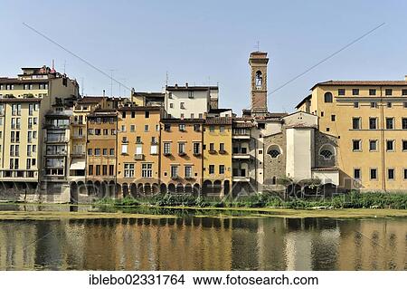 Picture - "Buildings along the Arno river, Florence, Tuscany, Italy, Europe". Fotosearch