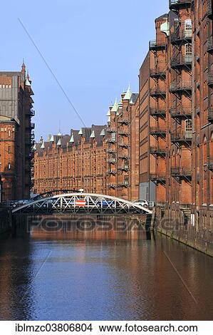 "Buildings and Poggenmuehlenbruecke bridge in the Speicherstadt historic warehouse district, Hamburg, Germany, Europe" View Large Photo Image Picture - "Buildings and Poggenmuehlenbruecke bridge in the Speicherstadt historic warehouse district, Hamburg, Germany, Europe". Fotosearch
