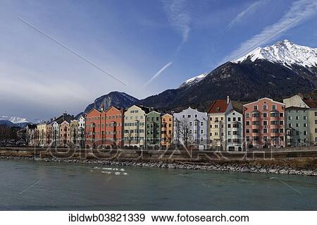 "Buildings on the Inn River, Mariahilfer Strasse street, with the Karwendel Range, Maria Hilf, Innsbruck, Tyrol, Austria, Europe" View Large Photo Image Stock Photo - "Buildings on the Inn River, Mariahilfer Strasse street, with the Karwendel Range, Maria Hilf, Innsbruck, Tyrol, Austria, Europe". Fotosearch