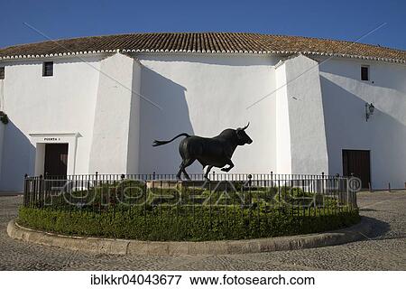 "Bull statue in front of the bullring, Plaza de Toros, Ronda, Costa del Sol, Andalucia, Spain, Europe" View Large Photo Image Stock Photo - "Bull statue in front of the bullring, Plaza de Toros, Ronda, Costa del Sol, Andalucia, Spain, Europe". Fotosearch