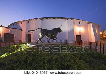 "Bull statue in front of the bullring, Plaza de Toros, Ronda, Costa del Sol, Andalucia, Spain, Europe" View Large Photo Image Stock Photo - "Bull statue in front of the bullring, Plaza de Toros, Ronda, Costa del Sol, Andalucia, Spain, Europe". Fotosearch