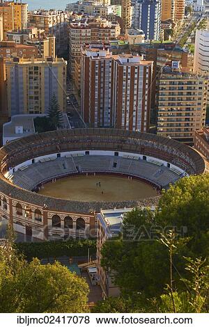 Bullring, view from Gibralfaro, Malaga, Costa del Sol, Andalucia, Spain, Europe View Large Photo Image Stock Photo - Bullring, view from Gibralfaro, Malaga, Costa del Sol, Andalucia, Spain, Europe. Fotosearch
