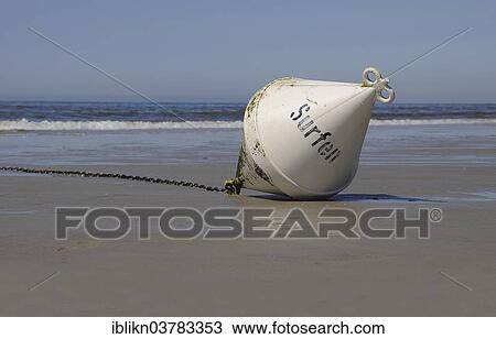 "Buoy marked """"Surfen"""" lying on the beach, St. Peter-Ording, Schleswig-Holstein, Germany, Europe" View Large Photo Image Stock Image - "Buoy marked """"Surfen"""" lying on the beach, St. Peter-Ording, Schleswig-Holstein, Germany, Europe". Fotosearch