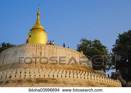 Picture - "Bupaya Pagoda, Old Bagan, Mandalay Division, Myanmar, Asia". Fotosearch