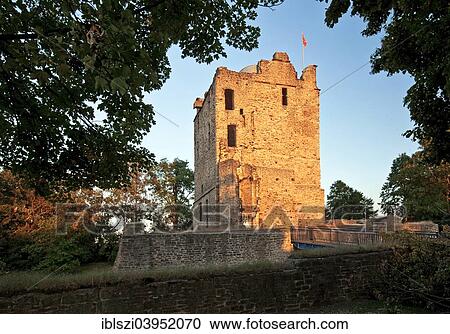 Stock Image - "Burg Altendorf castle ruins, Burgaltendorf, Essen, Ruhr Area, North Rhine-Westphalia, Germany, Europe". Fotosearch