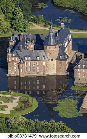 "Burg Anholt moated castle, aerial view, Anholt, Isselburg, North Rhine-Westphalia, Germany, Europe" View Large Photo Image Stock Photo - "Burg Anholt moated castle, aerial view, Anholt, Isselburg, North Rhine-Westphalia, Germany, Europe". Fotosearch
