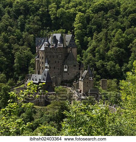 "Burg Eltz castle from the Elz river valley, hilltop castle from the 12th century, Wierschem, Eifel, Rhineland-Palatinate, Germany, Europe" View Large Photo Image Picture - "Burg Eltz castle from the Elz river valley, hilltop castle from the 12th century, Wierschem, Eifel, Rhineland-Palatinate, Germany, Europe". Fotosearch