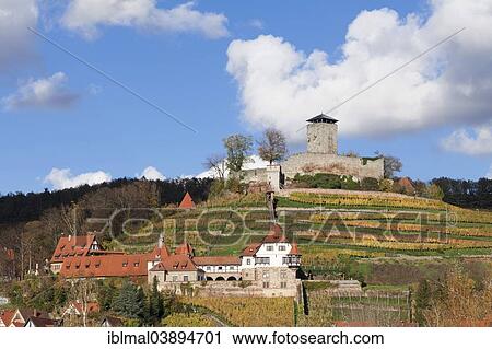 Stock Image - "Burg Hohenbeilstein castle in autumn, Beilstein, Baden-Wurttemberg, Germany, Europe". Fotosearch
