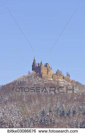 Stock Photograph - "Burg Hohenzollern Castle in winter, Hechingen, Zollernalb, Schwabische Alb, Baden-Wurttemberg, Germany, Europe". Fotosearch