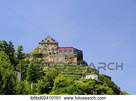 Stock Image - "Burg Rheinfels Castle, Sankt Goar, St. Goar, Upper Middle Rhine Valley, UNESCO World Cultural Heritage Site, Rhineland-Palatinate, Germany, Europe". Fotosearch
