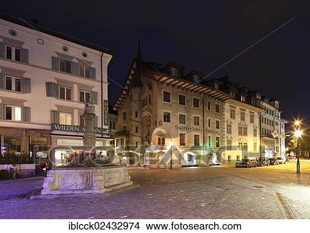 "Burgerstrasse street at night, historic district of Lucerne, Switzerland, Europe" View Large Photo Image Picture - "Burgerstrasse street at night, historic district of Lucerne, Switzerland, Europe". Fotosearch