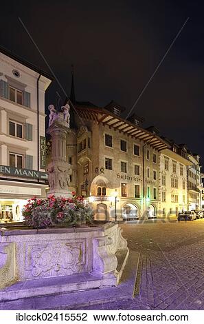 Burgerstrasse, street at night, historic town centre of Lucerne, Switzerland, Europe View Large Photo Image Stock Image - Burgerstrasse, street at night, historic town centre of Lucerne, Switzerland, Europe. Fotosearch