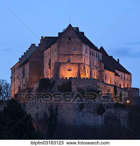 "Burghausen Castle at dusk, Burghausen, Upper Bavaria, Bavaria, Germany, Europe" View Large Photo Image Stock Image - "Burghausen Castle at dusk, Burghausen, Upper Bavaria, Bavaria, Germany, Europe". Fotosearch