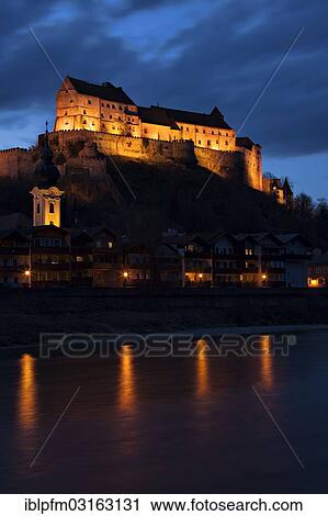 "Burghausen Castle at dusk, Burghausen, Upper Bavaria, Bavaria, Germany, Europe" View Large Photo Image Stock Image - "Burghausen Castle at dusk, Burghausen, Upper Bavaria, Bavaria, Germany, Europe". Fotosearch