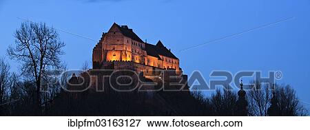 "Burghausen Castle at dusk, Burghausen, Upper Bavaria, Bavaria, Germany, Europe" View Large Photo Image Stock Photo - "Burghausen Castle at dusk, Burghausen, Upper Bavaria, Bavaria, Germany, Europe". Fotosearch