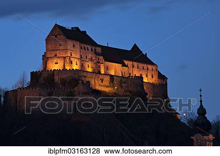 "Burghausen Castle at dusk, Burghausen, Upper Bavaria, Bavaria, Germany, Europe" View Large Photo Image Stock Photo - "Burghausen Castle at dusk, Burghausen, Upper Bavaria, Bavaria, Germany, Europe". Fotosearch