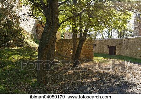 Stock Photo - "Burgruine Landsee castle ruins, Landseer Berge nature park, Oberpullendorf District, Burgenland, Austria, Europe". Fotosearch