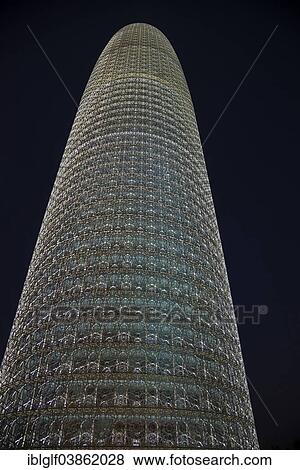 Stock Photo - "Burj Qatar, at night, Doha, Qatar, United Arab Emirates, Asia". Fotosearch